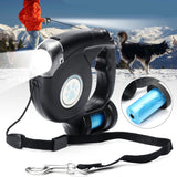 Pet Dog Retractable Extendable Leash Lead 4.5m with LED Flashlight & Garbage Bag